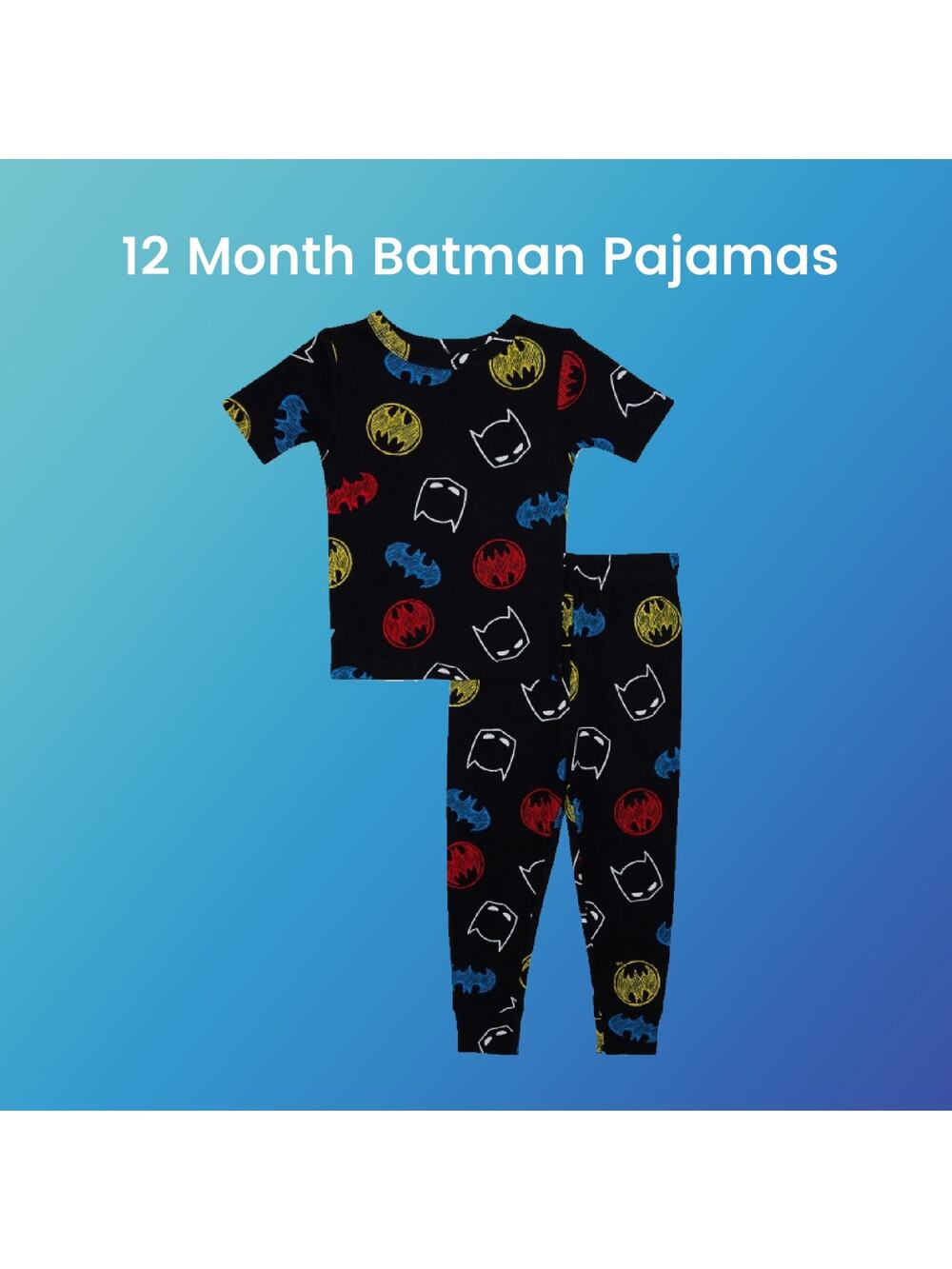 Batman Snug Fit Character Toddler 12 Month Pajama 2 Piece Set Size 12 Months
